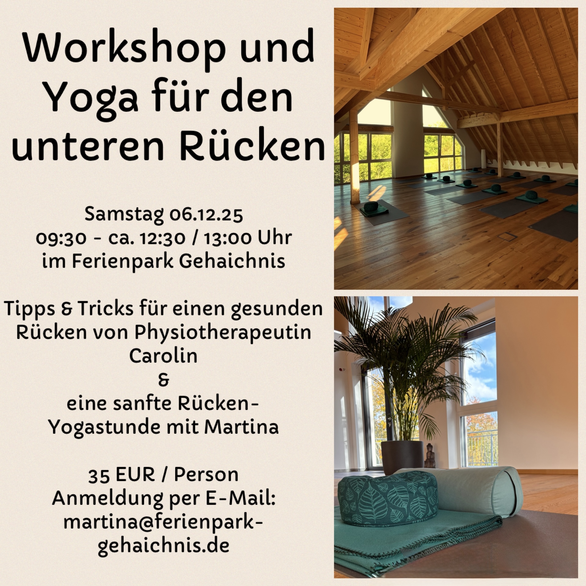 Workshop & Yoga unterer Rücken