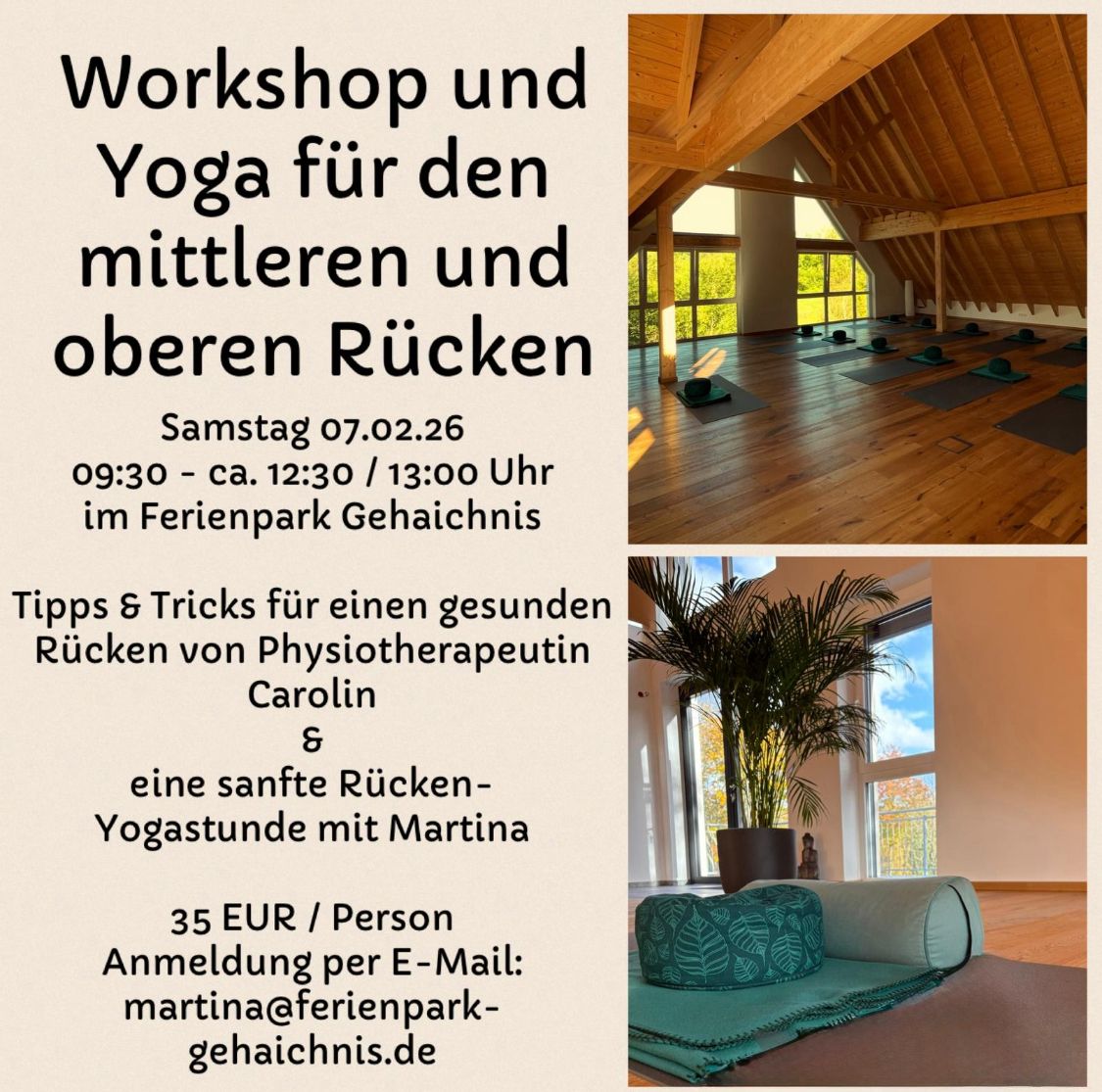 Workshop und Yoga Rücken